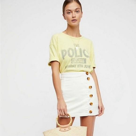 FREE PEOPLE Little Daisies Skirt w Tortoise Shell Buttons - Picture 1 of 6